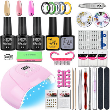 Σετ μανικιούρ με λάμπα νυχιών 36W UV Nail Gel Polish Kit 27/18/9/3 Colors Σετ Gel Polish Semi Permanent Varnish Nail Art Tools Tools