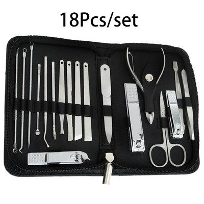 9/18/26 vnt/rinkinys manikiūro rinkinys nagų kirpimo mašinėlė nerūdijančio plieno nagų kirpimo žirklių rinkinys nešiojamasis rinkinys nagų priežiūros įrankiui