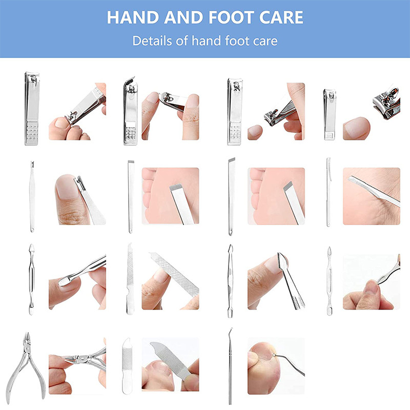 9/18/26 vnt/rinkinys manikiūro rinkinys nagų kirpimo mašinėlė nerūdijančio plieno nagų kirpimo žirklių rinkinys nešiojamasis rinkinys nagų priežiūros įrankiui