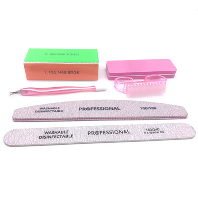6 vnt/rinkinys Profesionalus nagų dildės rinkinys Buferiai Patvarus Buffing Grit Sand Block Gel Lakas Manikiūro įrankiai Nagų rinkinys Dirbtinis