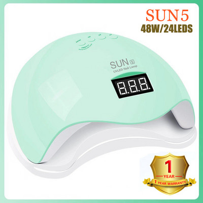 A SUN5 48 W-os UV LED körömlámpa minden gél 24 gyöngyös automata érzékelő LED kijelzős körömszárítóhoz használható