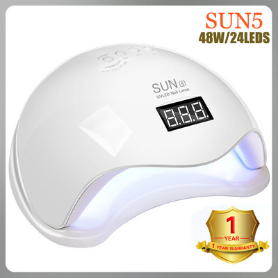 A SUN5 48 W-os UV LED körömlámpa minden gél 24 gyöngyös automata érzékelő LED kijelzős körömszárítóhoz használható