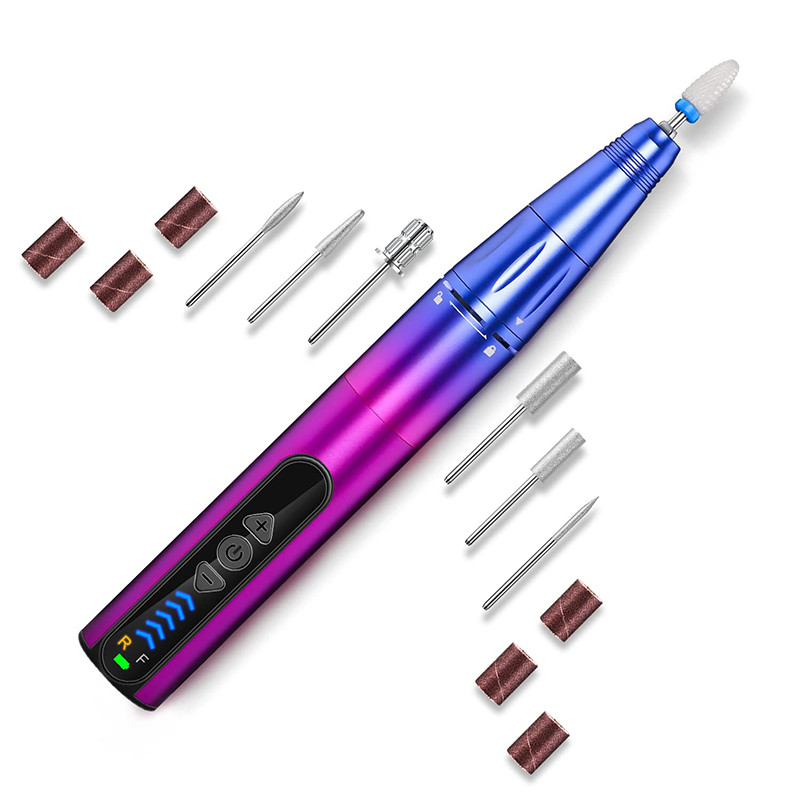 30000 RPM belaidė elektrinė nagų gręžimo mašina Profesionalus šlifuoklis nagams Įkraunamas manikiūro rašiklis pedikiūrui, geliniam poliravimui
