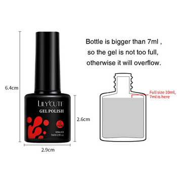 Σετ βερνικιού νυχιών LILYCUTE 129 Colors Glitter Semi Permanent Hybrid Gel Varnish Base Top Coat Soak Off UV LED DIY Nail Art Kit