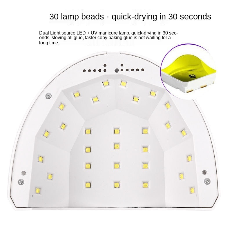 48W UV LED nagų lempa 30 LED greitai džiūstantis automatinis jutiklis, manikiūro įrankiai, tinka visiems geliniams nagų pagrindo viršutiniams sluoksniams