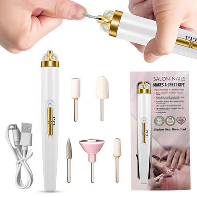 Elektrinis nagų gręžtuvas šlifuoklis nagų manikiūro mašina, skirta manikiūrui su lengvu manikiūro įrankiais gelio šalinimui 1 rinkinys