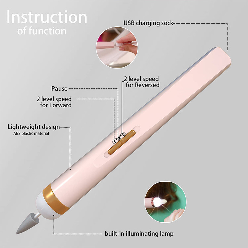 Elektrinis nagų gręžtuvas šlifuoklis nagų manikiūro mašina, skirta manikiūrui su lengvu manikiūro įrankiais gelio šalinimui 1 rinkinys