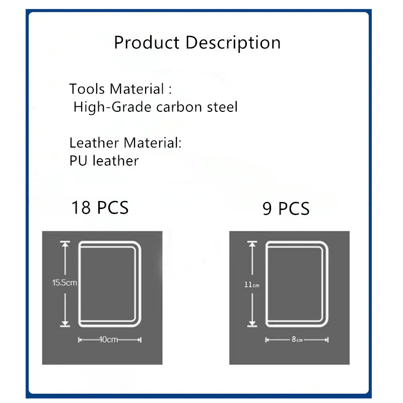Qmake 9/18 kom Set za manikuru Art Colour Alat za nokte od nehrđajućeg čelika za pedikuru Pomoćni alati Rezači Klešta za nokte
