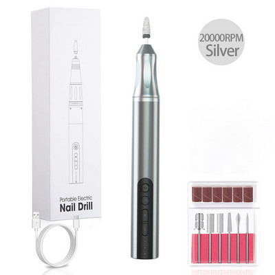 NAUJA 20000 RPM belaidė nagų gręžimo mašina Elektrinė nagų šlifuoklis Belaidis įkraunamas manikiūro staklės frezavimo pjovimo staklės