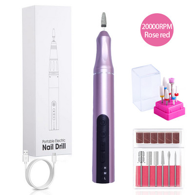 NAUJA 20000 RPM belaidė nagų gręžimo mašina Elektrinė nagų šlifuoklis Belaidis įkraunamas manikiūro staklės frezavimo pjovimo staklės