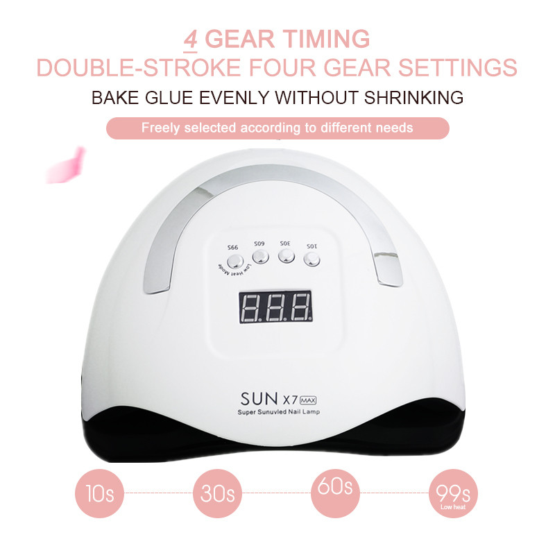 114W SUN X7MAX profesionali LED UV nagų lempa, skirta greitai išdžiūti visiems nagams gelinio lako LED nagų šviesos nagų džiovintuvo UV lempa