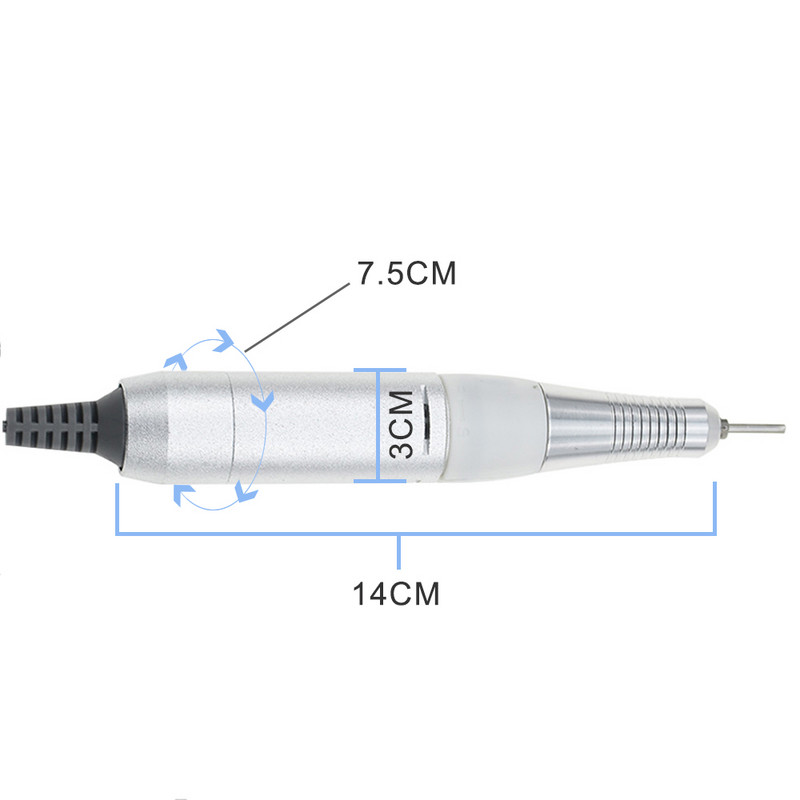 Pro 35000RPM nagų gręžimo mašina nerūdijančio plieno rankena Balta rožinė juoda 3 spalvų pasirinkimo aksesuaras nagų dailės įrankis