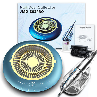 2 viename elektriniai nagai 60 W 35000 RPM nagų grąžtas su nagų dulkių surinkėju, daugkartinio naudojimo filtru Elektrinis manikiūro aparatas nagams