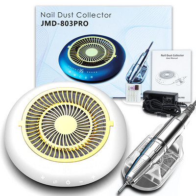 2 viename elektriniai nagai 60 W 35000 RPM nagų grąžtas su nagų dulkių surinkėju, daugkartinio naudojimo filtru Elektrinis manikiūro aparatas nagams