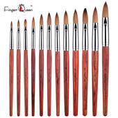 „Fingerqueen“ raudonmedžio nagų šepetėlis „Kolinsky UV Gel Carving Pen“ „pasidaryk pats“ nagų dailės dizaino piešimo krištolo rašiklio įrankis