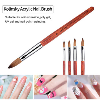 Πινέλο νυχιών Fingerqueen Mahogany Kolinsky UV Gel Carving Στυλό DIY Εργαλείο σχεδίασης κρυστάλλινων στυλό σχεδίασης νυχιών