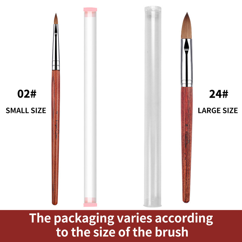 „Fingerqueen“ raudonmedžio nagų šepetėlis „Kolinsky UV Gel Carving Pen“ „pasidaryk pats“ nagų dailės dizaino piešimo krištolo rašiklio įrankis