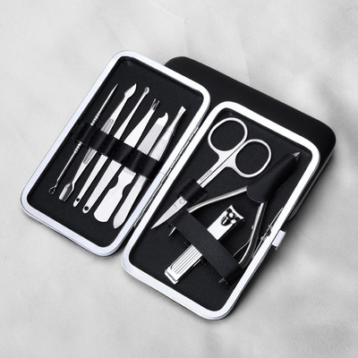 Set škarica za nokte od 7/18 komada Nova nadogradnja Crni Rezač za nokte od nehrđajućeg čelika visoke kvalitete Oštre škare za pedikuru Set alata za manikuru