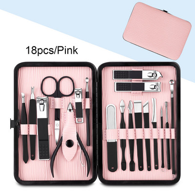 Set škarica za nokte od 7/18 komada Nova nadogradnja Crni Rezač za nokte od nehrđajućeg čelika visoke kvalitete Oštre škare za pedikuru Set alata za manikuru