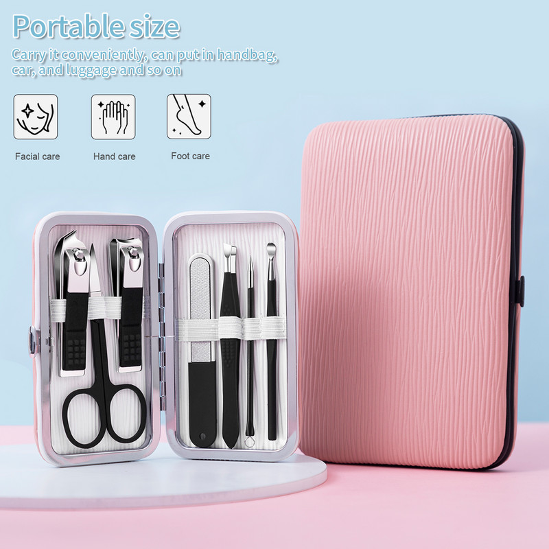 Set škarica za nokte od 7/18 komada Nova nadogradnja Crni Rezač za nokte od nehrđajućeg čelika visoke kvalitete Oštre škare za pedikuru Set alata za manikuru