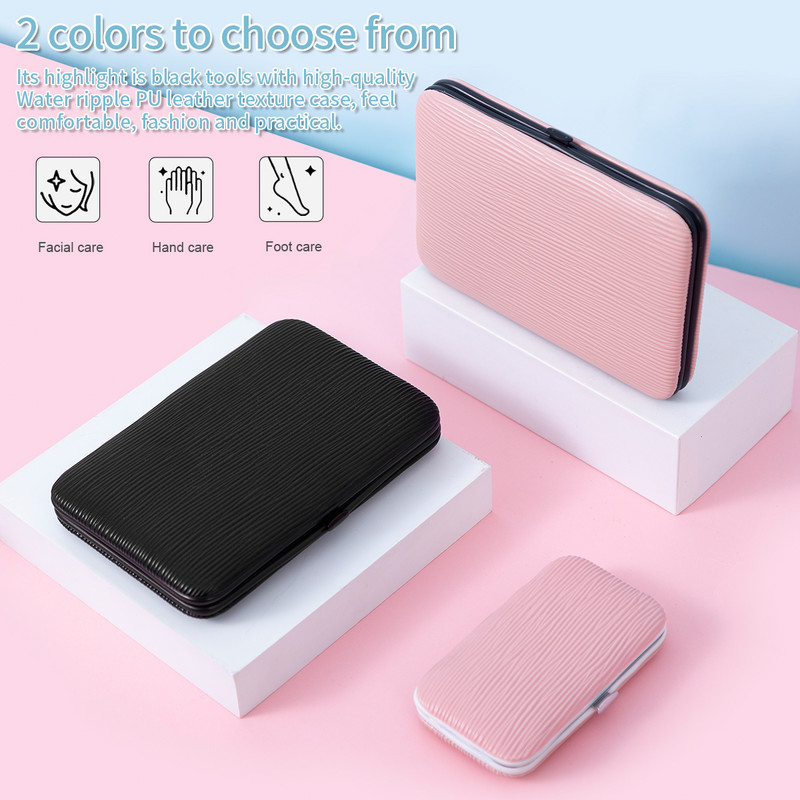 Set škarica za nokte od 7/18 komada Nova nadogradnja Crni Rezač za nokte od nehrđajućeg čelika visoke kvalitete Oštre škare za pedikuru Set alata za manikuru