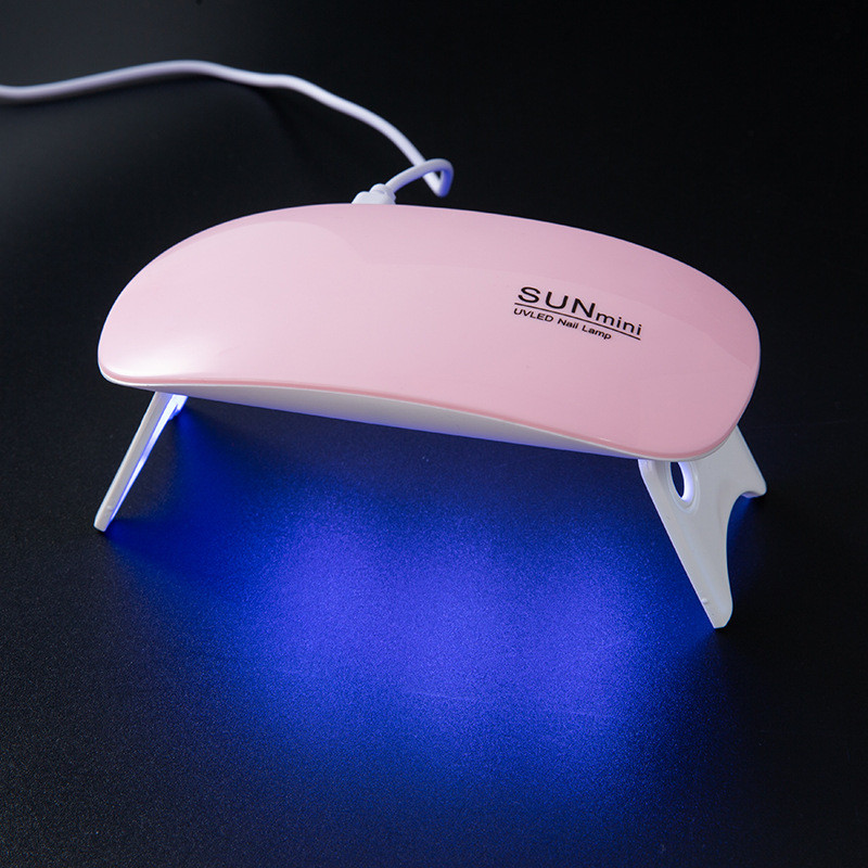 Mini körömszárító lámpa 6w köröm felszerelés hordozható USB interfész biztonságos és kényelmes otthoni használatra Fehér rózsaszín LED UV lámpa