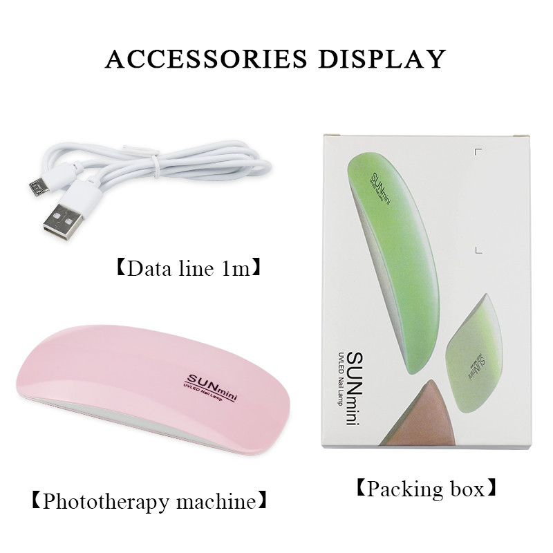 Mini körömszárító lámpa 6w köröm felszerelés hordozható USB interfész biztonságos és kényelmes otthoni használatra Fehér rózsaszín LED UV lámpa
