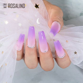 Σετ βερνικιού νυχιών ROSALIND 2/4/6PCS για μανικιούρ Nail Art Design Soak Off Semi Permanent UV Hybrid Varnish Base Coat Nail Gel Kits