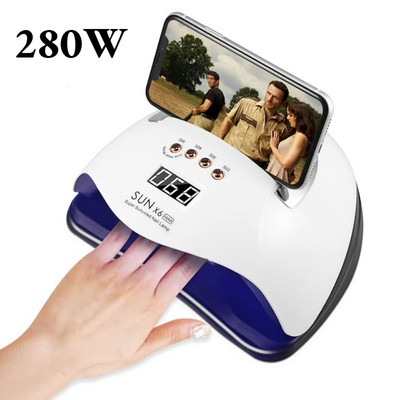 SUN X6 MAX nagų džiovintuvas LED nagų lempa UV lempa, skirta sukietinti visus gelinius nagų lakus su judesio jutikliu manikiūro pedikiūro salono priemone