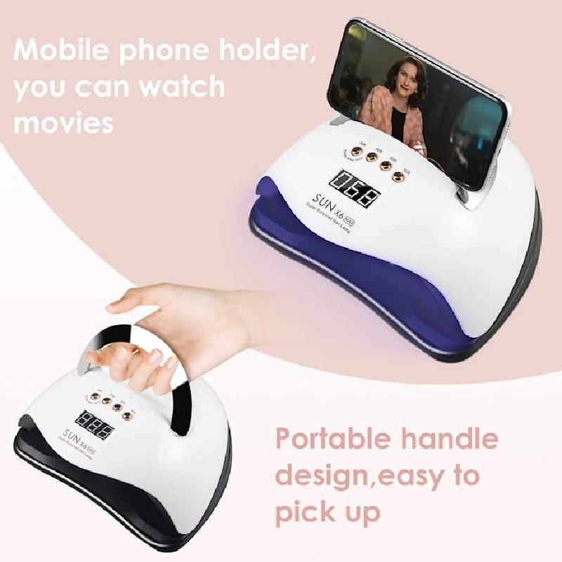 SUN X6 MAX nagų džiovintuvas LED nagų lempa UV lempa, skirta sukietinti visus gelinius nagų lakus su judesio jutikliu manikiūro pedikiūro salono priemone