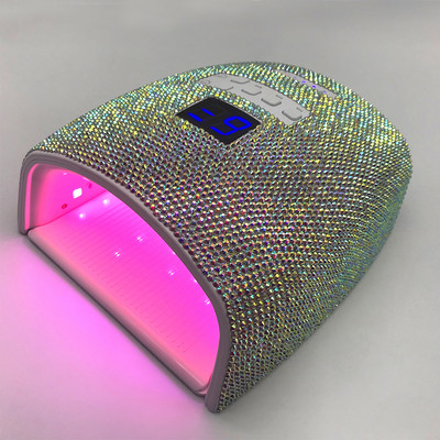 Bling Rhinestones Vezeték nélküli újratölthető UV LED körömlámpa zselélakk kikeményítő maquina de unha em gél secador UV Cabine Nail Tools
