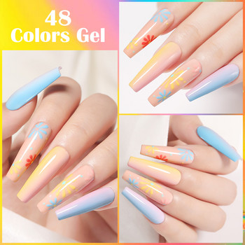 LILYCUTE 48Colors/Σετ Gel Βερνίκι νυχιών Πολύχρωμο Σετ Βερνίκια Ζωγραφικής Gel Ημιμόνιμο Soak Off Nail Art Drawing Gel Polish