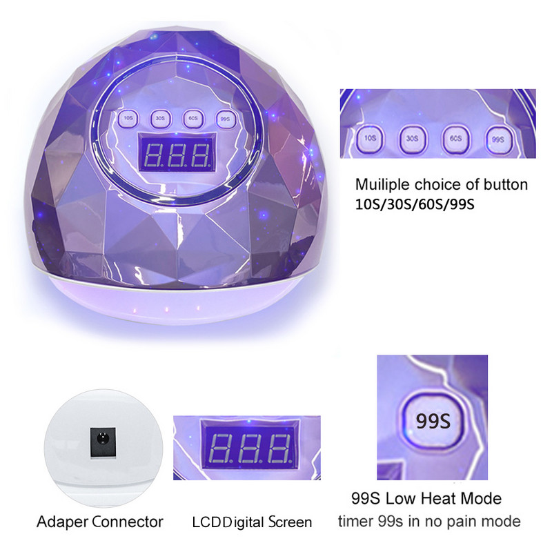 Lámpa manikűrhöz 48/78w UV LED lámpa körömszárításhoz Körömszárító gép Gél körömlakk Auto Sensing Nail Tools Köröm felszerelés