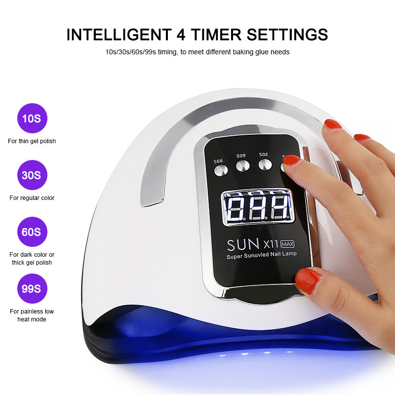 280W SUN X12 Max UV LED körömlámpa körömszárításhoz géllakk 66LED-vel Smart Timing körömzselé száraz fény manikűr szalonhoz