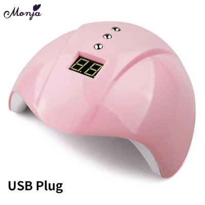Monja intelligens körömszárító 48W körömzselé Gyorsan kötő UV LED lámpa Intelligens láthatatlan kijelző időzítő automata szenzoros körömszárító gép