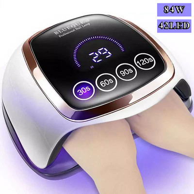 Lampă UV LED pentru uscător de unghii Lampă pentru unghii pentru manichiură cu comutator tactil Afișaj LCD cu senzor de mișcare Întărire rapidă Toate tipurile de lac de unghii