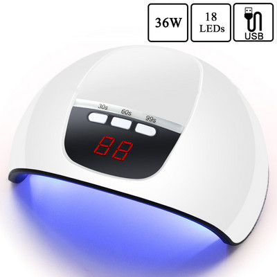 UV LED lámpa körömszárítóhoz manikűr körömlámpa érintőkapcsolóval Mozgásérzékelő LCD kijelző Gyorsan kötődő minden típusú köröm géllakk