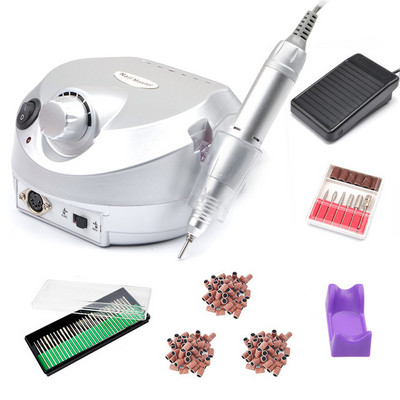 35000 RPM elektrinė nagų gręžimo mašina, skirta profesionaliam manikiūro nagų poliruokliui šlifuoti nagus priedai