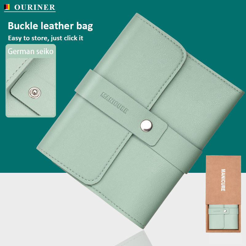 Komplet za manikuru 16 u 1 Komplet s punim funkcijama Profesionalni setovi za pedikuru od nehrđajućeg čelika s kožnom prijenosnom torbicom Ideja za dar