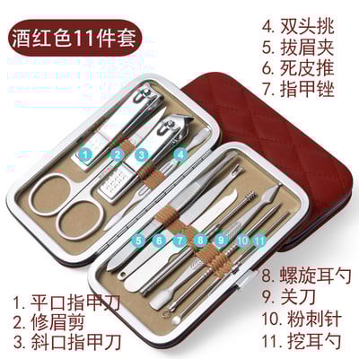 19/16/12/9/8 komada Set grickalica za nokte za manikuru Kućna žlica za uši od nehrđajućeg čelika Škare za nokte Alat za manikuru Pedikura Škare za nokte