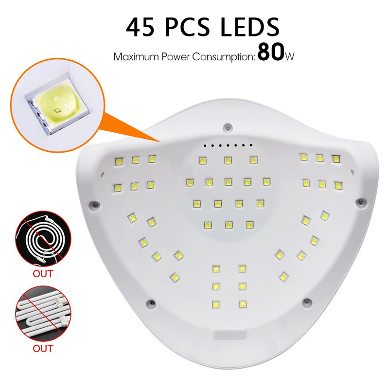 Lámpa manikűrhöz 80/54w UV LED lámpa körömszárításhoz Körömszárító gép Gél körömlakk Auto Sensing Köröm Szerszámok LCD kijelző