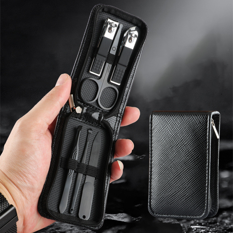 Set de 6 bucăți/set de tăietoare de unghii, pungă cu fermoar, mașini de tăiat unghii, manichiură portabilă de călătorie, instrumente pentru îngrijirea unghiilor, set de cadou