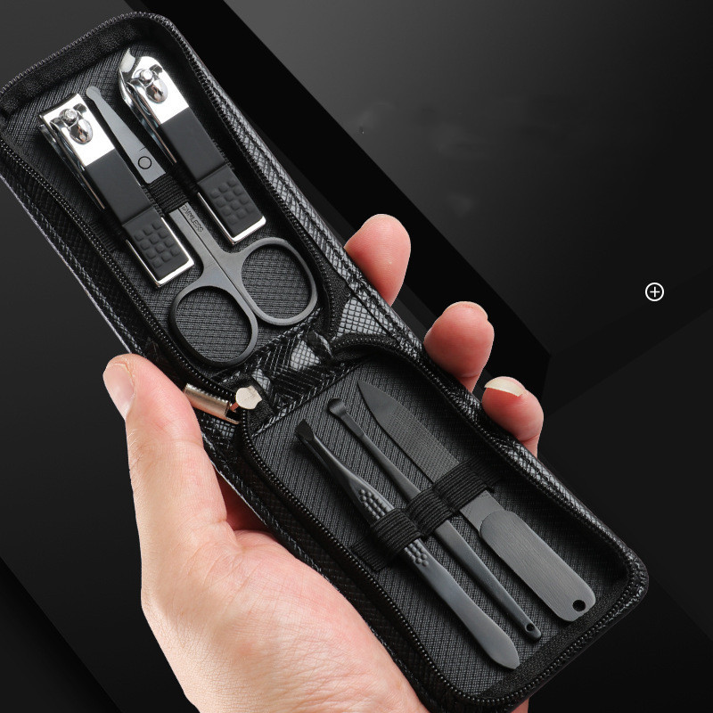 Set de 6 bucăți/set de tăietoare de unghii, pungă cu fermoar, mașini de tăiat unghii, manichiură portabilă de călătorie, instrumente pentru îngrijirea unghiilor, set de cadou