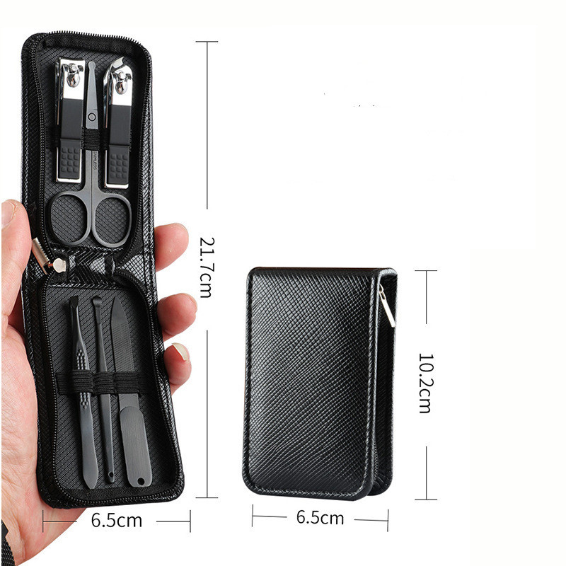 Set de 6 bucăți/set de tăietoare de unghii, pungă cu fermoar, mașini de tăiat unghii, manichiură portabilă de călătorie, instrumente pentru îngrijirea unghiilor, set de cadou