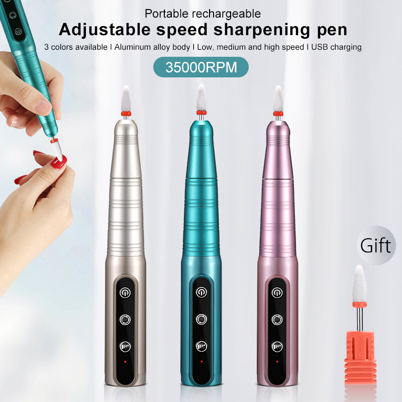 INBUTY Mașină profesională de găurit unghii 35000 RPM Set electric de lustruit unghii Burghie pentru unghii Manichiură Pedichiură Instrumente pentru unghii de salon