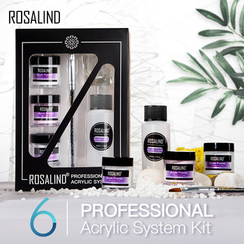 Ακρυλικό σετ σκόνης ROSALIND Dipping Carve Crystal Powder Poly Nail Gel For Extension Builder Tools Σετ Μανικιούρ Ακρυλικό Σετ νυχιών