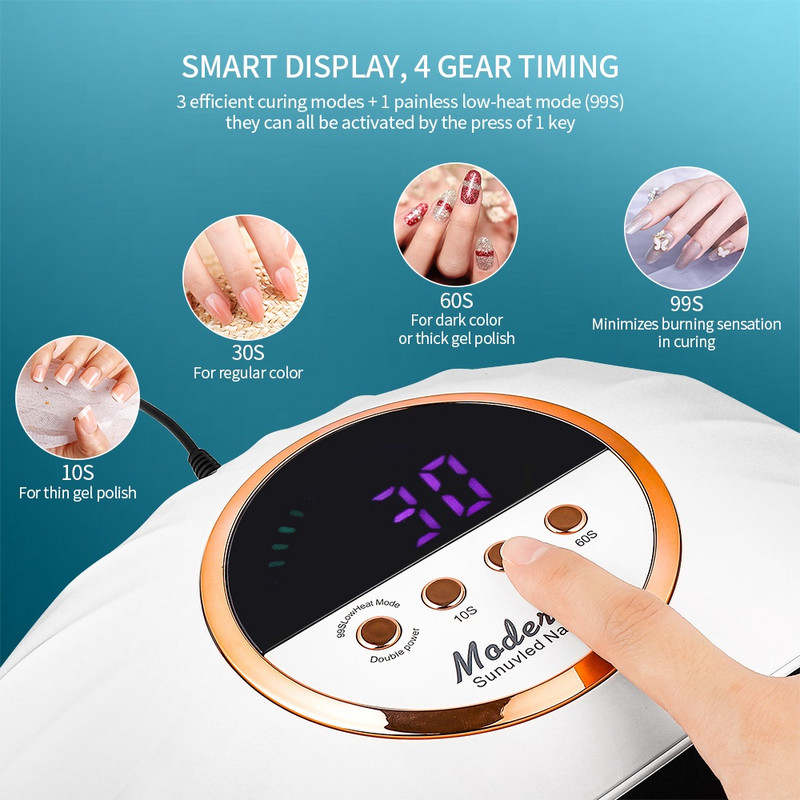 51LEDs sušilo za nokte UV LED svjetiljka za nokte za stvrdnjavanje svih gel lakova za nokte s senzorom pokreta Profesionalna oprema za alate za manikuru