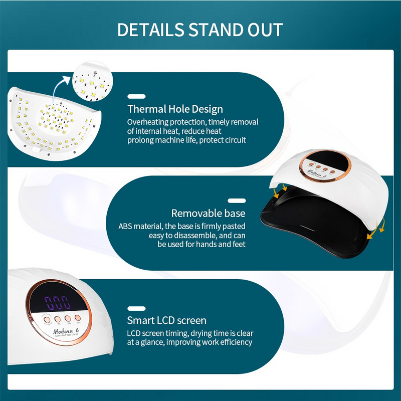 51LEDs sušilo za nokte UV LED svjetiljka za nokte za stvrdnjavanje svih gel lakova za nokte s senzorom pokreta Profesionalna oprema za alate za manikuru