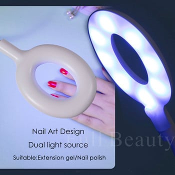 16W Στρογγυλό UV LED Nails Dryer Lamp Machine Mini Donut Focus Photootherapy Light Curing Gel Polish Tools Καλώδιο USB SA2048