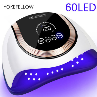 60LED gélová UV LED lampa na nechty na manikúru, sušička nechtov so senzorom pohybu, dotykový spínač, 4 časovač, režim pre gélové nechty